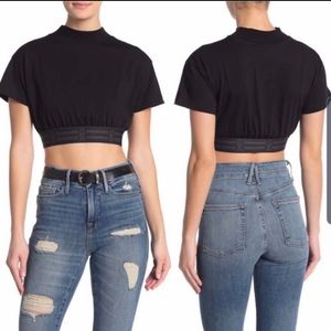 Good American Icon Black Cropped T-Shirt T…